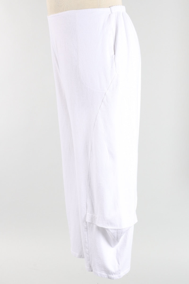 Barrel Crop Pant - White