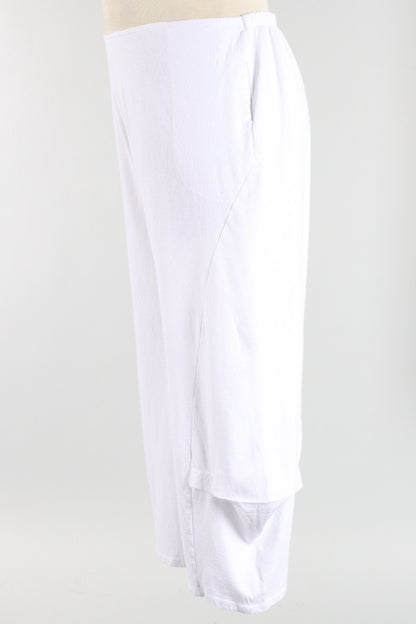 Barrel Crop Pant - White