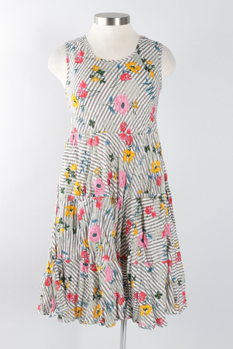 Joy Dress - Floral & Stripes