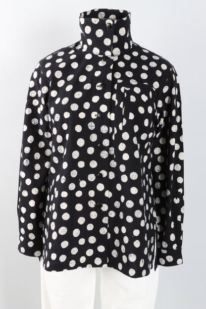 Hi Collar Big Shirt Plus - Black Effervescence