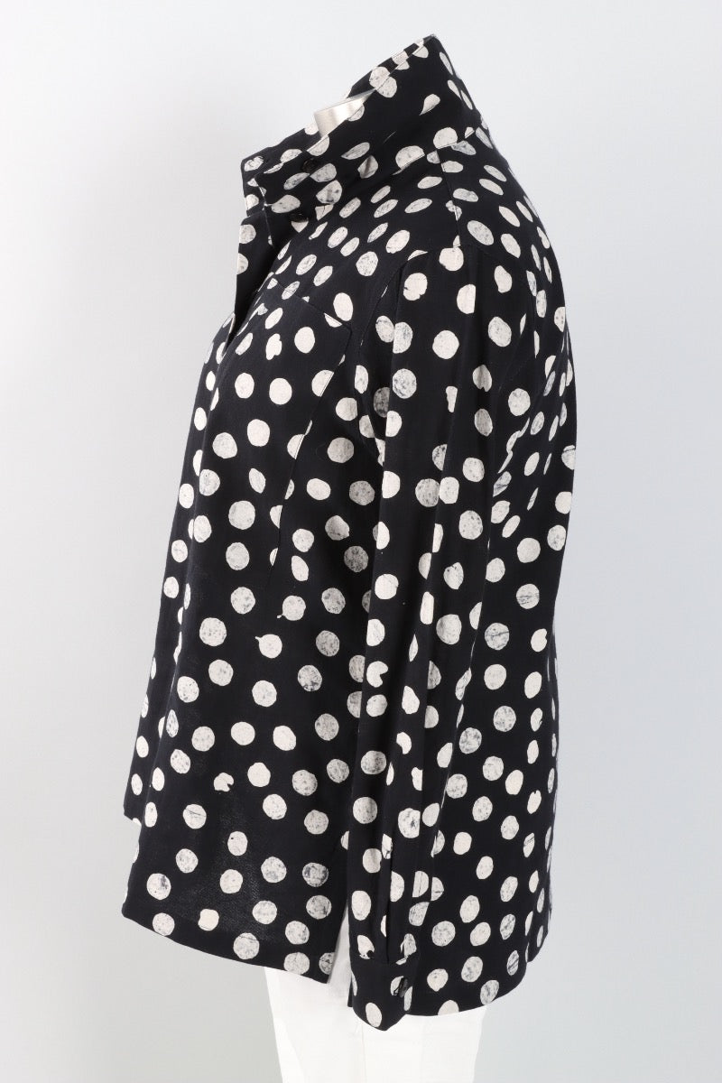 Hi Collar Big Shirt Plus - Black Effervescence