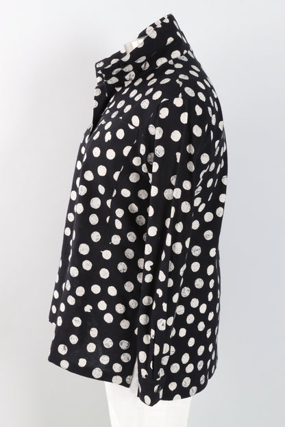 Hi Collar Big Shirt Plus - Black Effervescence