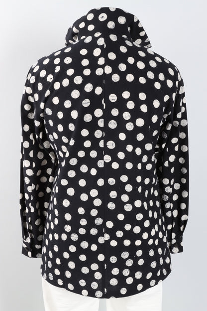 Hi Collar Big Shirt Plus - Black Effervescence