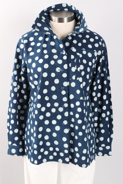 Hi Collar Big Shirt - Caspian Effervescence