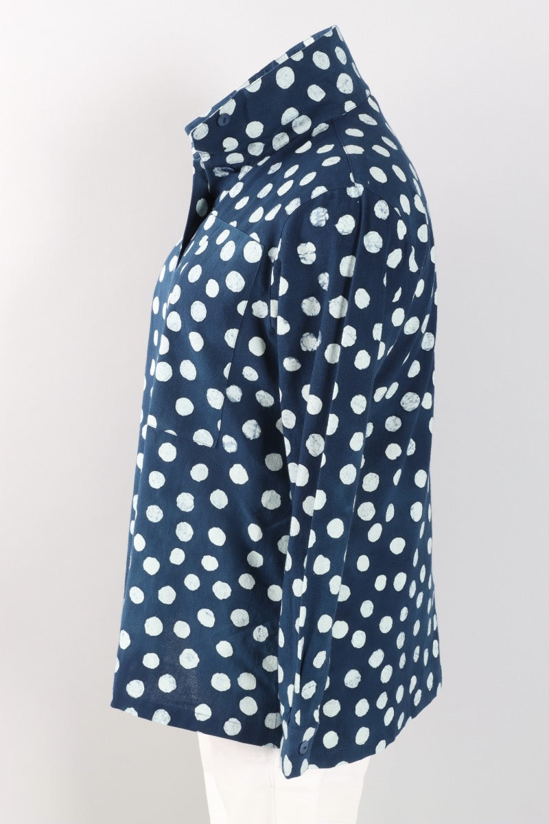 Hi Collar Big Shirt Plus - Caspian Effervescence