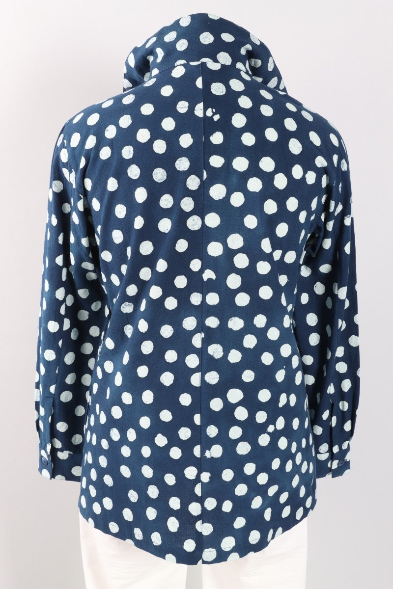 Hi Collar Big Shirt - Caspian Effervescence
