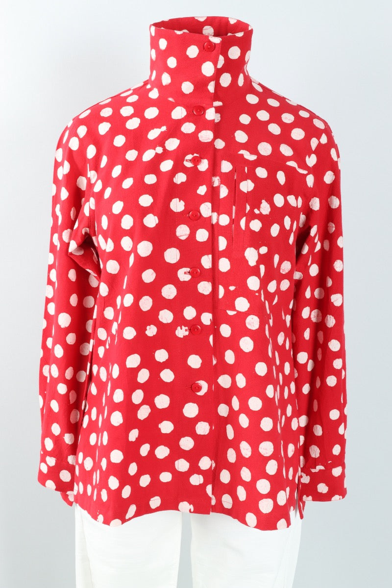 Hi Collar Big Shirt - Milan Effervescence