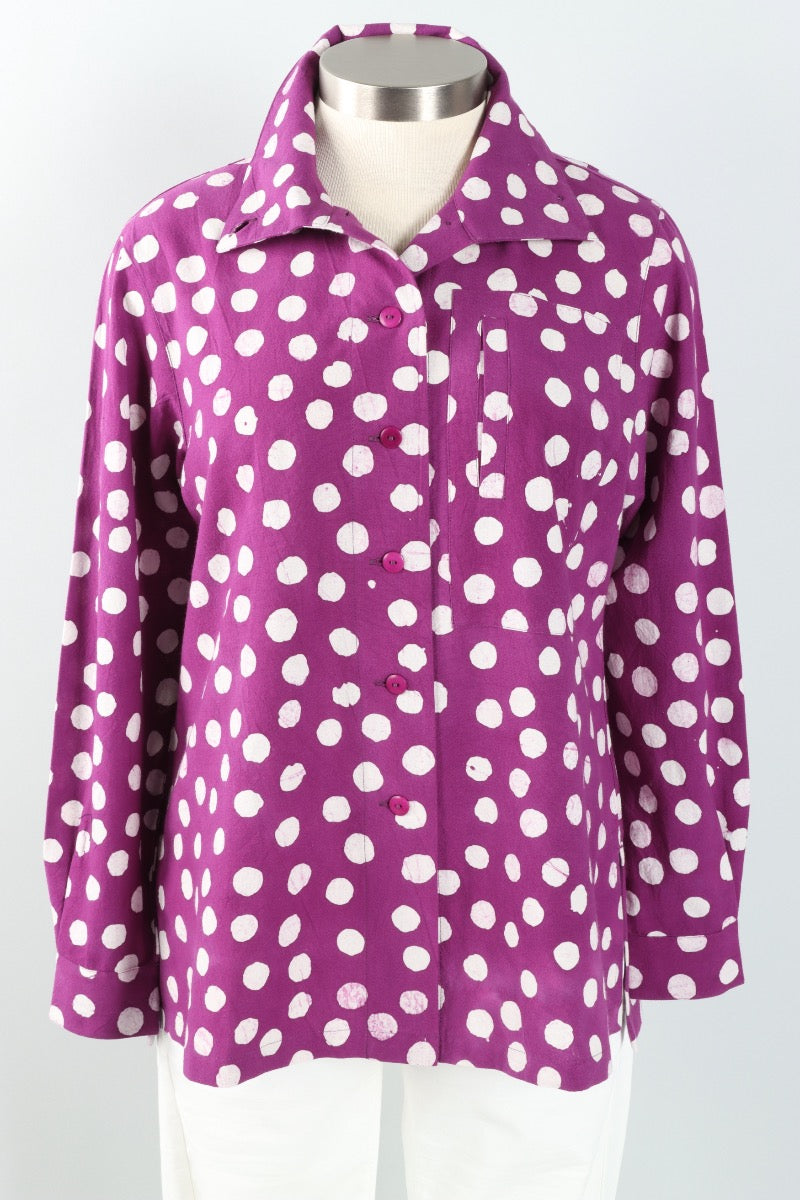 Hi Collar Big Shirt - Purple Effervescence