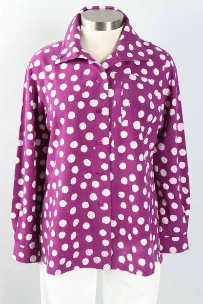 Hi Collar Big Shirt - Purple Effervescence