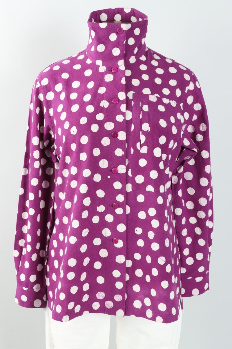 Hi Collar Big Shirt - Purple Effervescence