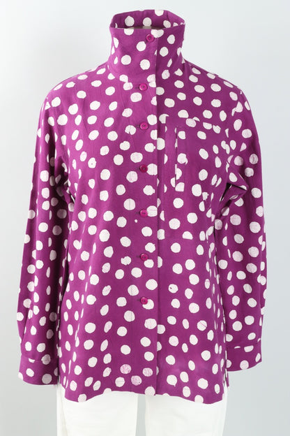 Hi Collar Big Shirt - Purple Effervescence