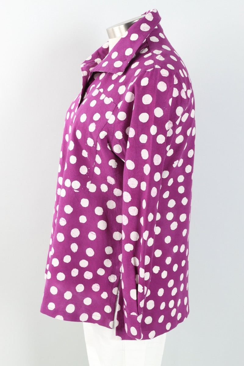 Hi Collar Big Shirt - Purple Effervescence