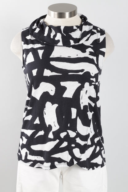 Sleeveless Top - Black & white