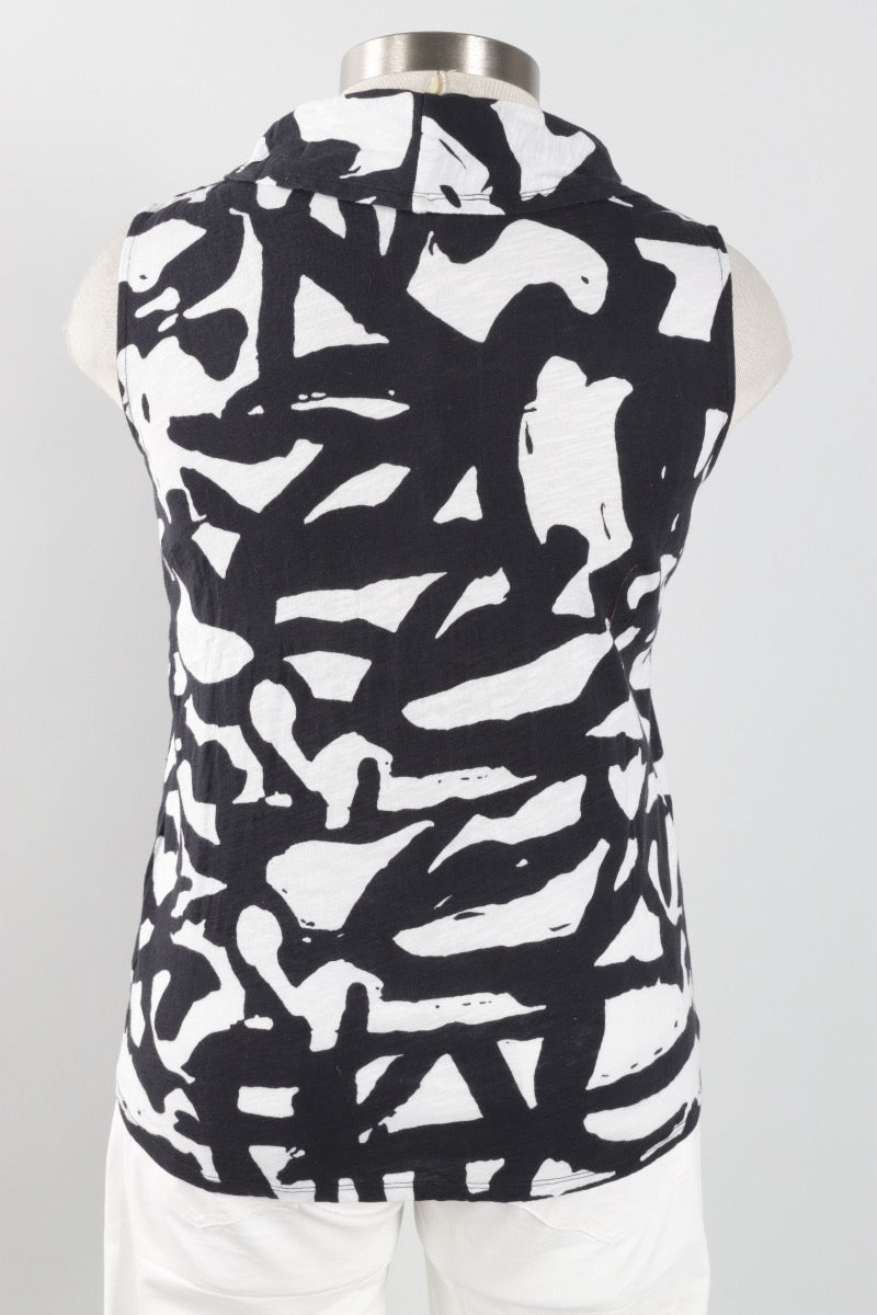 Sleeveless Top - Black & white