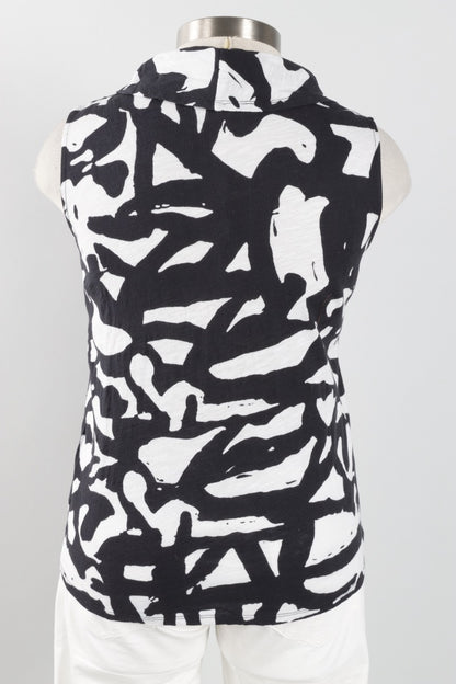 Sleeveless Top - Black & white