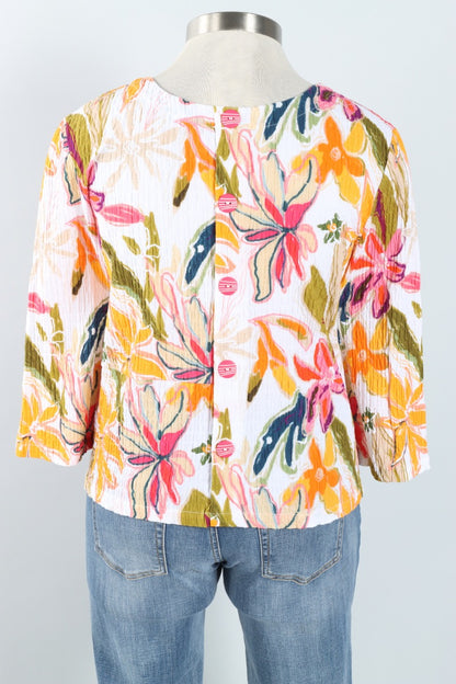 Button Detail Top - Floral