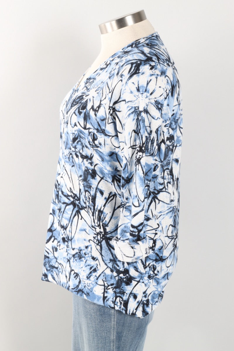 V Neck Sweater - Blue