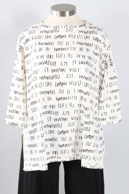 Karen Top - Ivory Script Print
