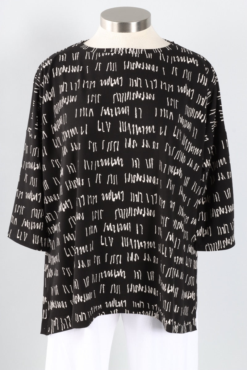 Karen Top - Black Script Print