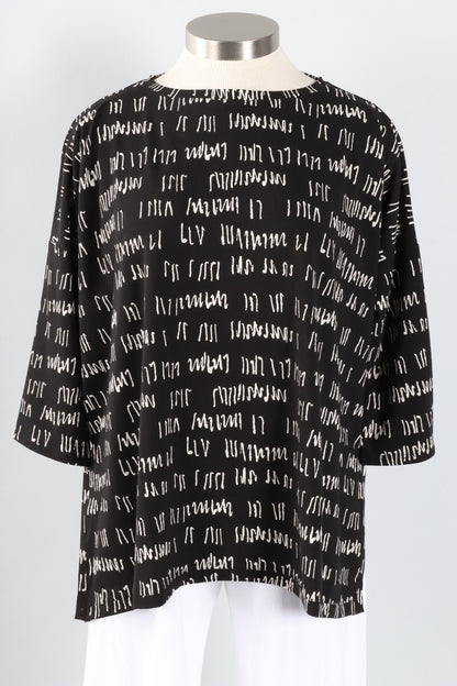 Karen Top - Black Script Print