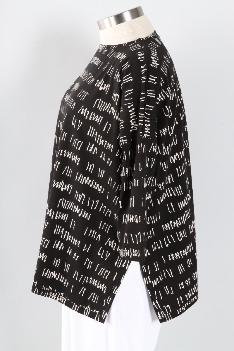 Karen Top - Black Script Print