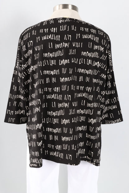 Karen Top - Black Script Print