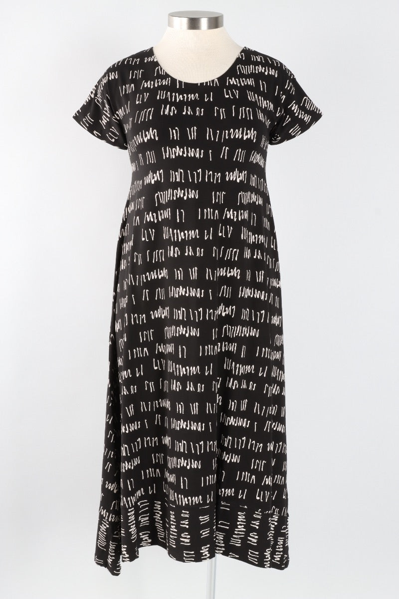 Ayla Dress - Black Script Print