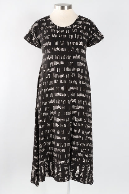 Ayla Dress - Black Script Print
