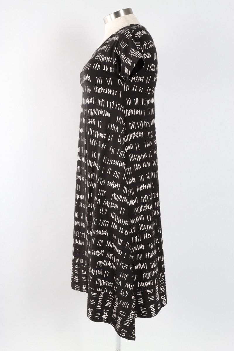 Ayla Dress - Black Script Print