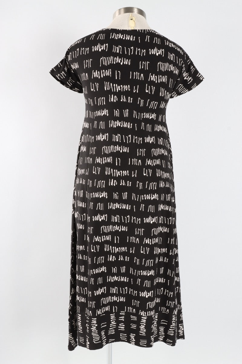 Ayla Dress - Black Script Print