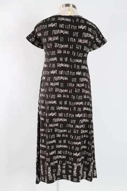 Ayla Dress - Black Script Print