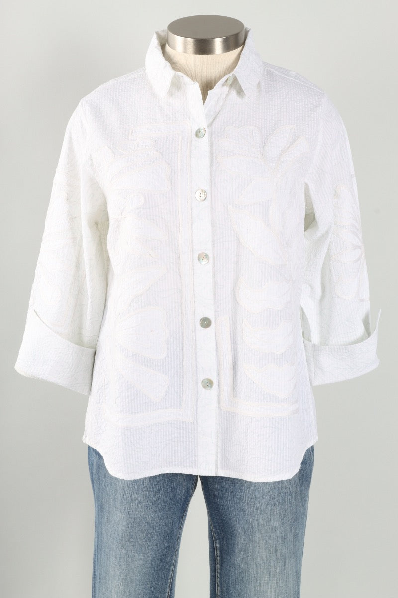 Willow Applique Shirt - Snow