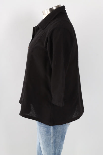 Novelty Button Top Plus - Black
