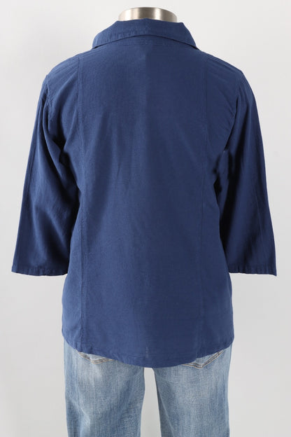 Novelty Button Top - Navy