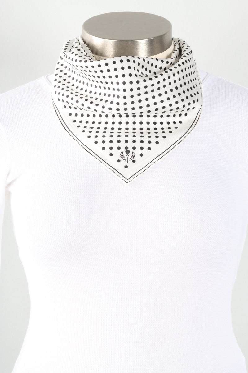 Mini Polka Dot Silk Neckie - White