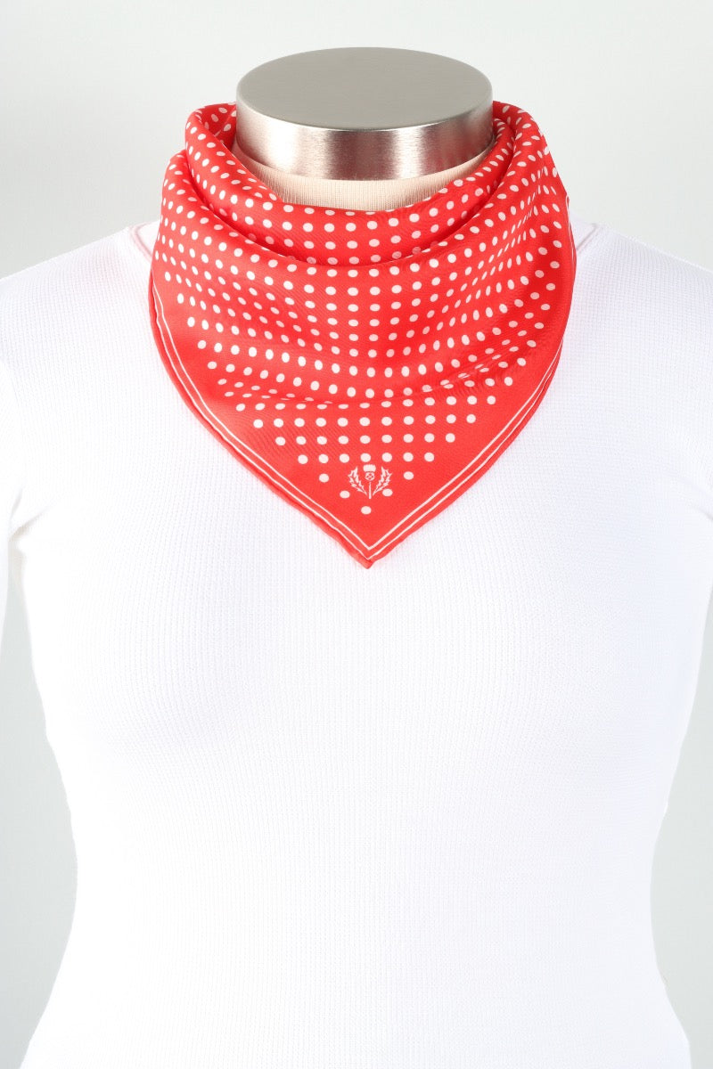 Mini Polka Dot Silk Neckie - True Red