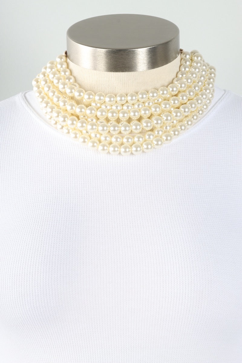 Bib Necklace - Pearl
