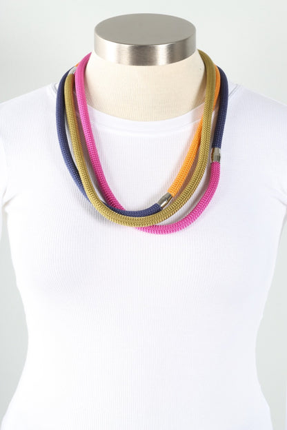 Evolve Necklace & Bracelet - Pink, Orange, Green & Navy