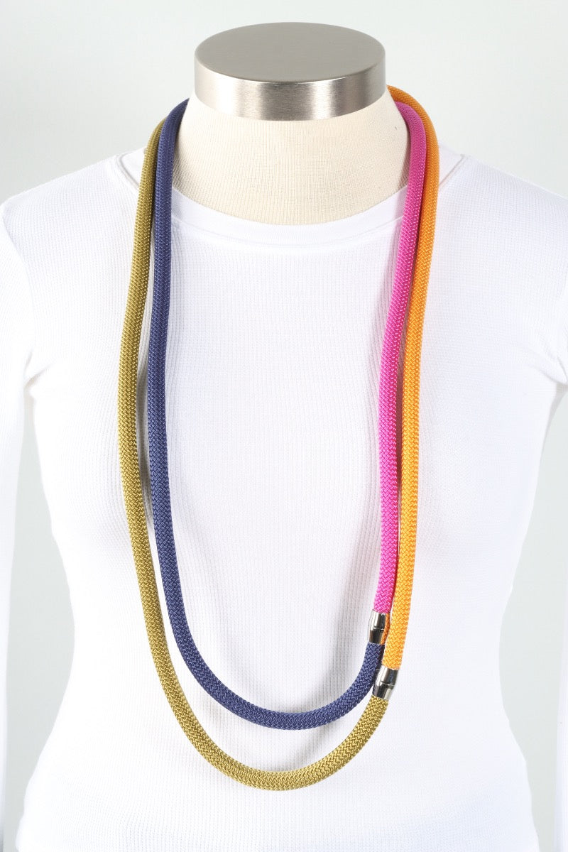 Evolve Necklace & Bracelet - Pink, Orange, Green & Navy