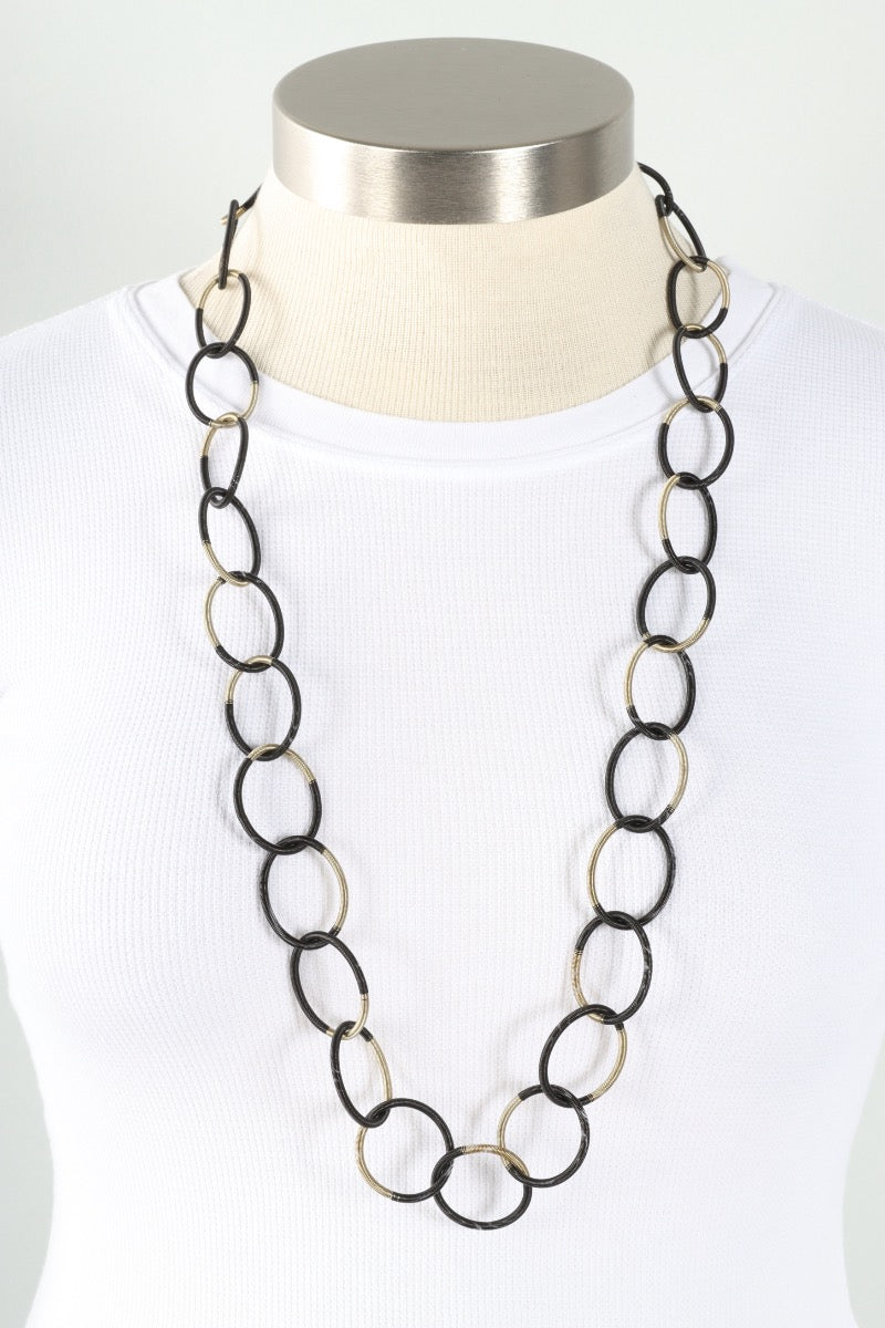 Single Loop Necklace - Bronze & Black