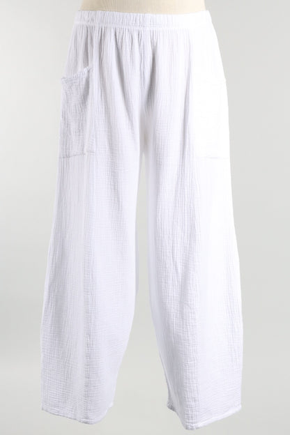 Gauze Lantern Pant Plus- White