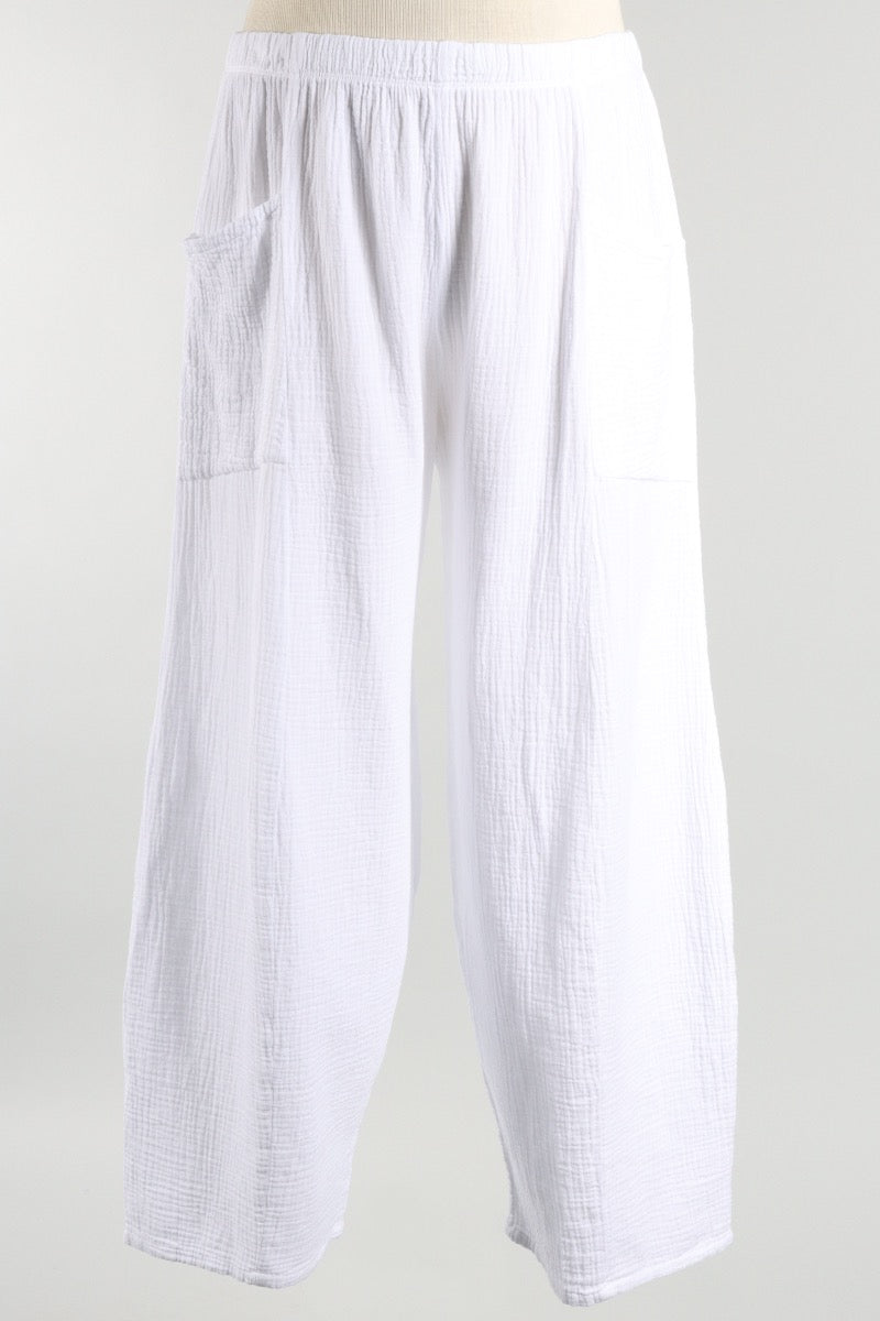 Gauze Lantern Pant - White