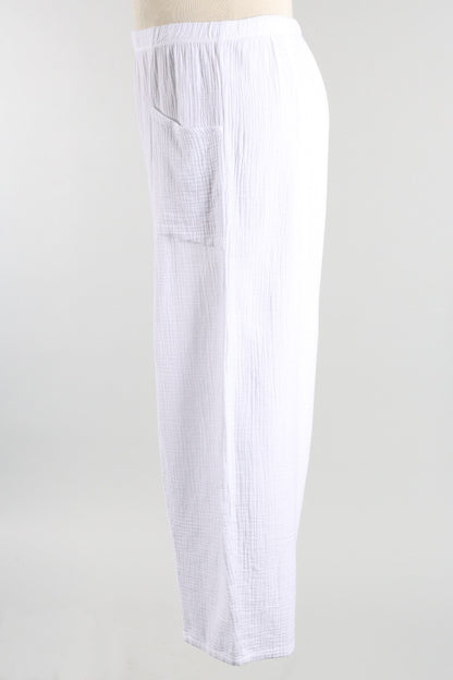 Gauze Lantern Pant Plus- White