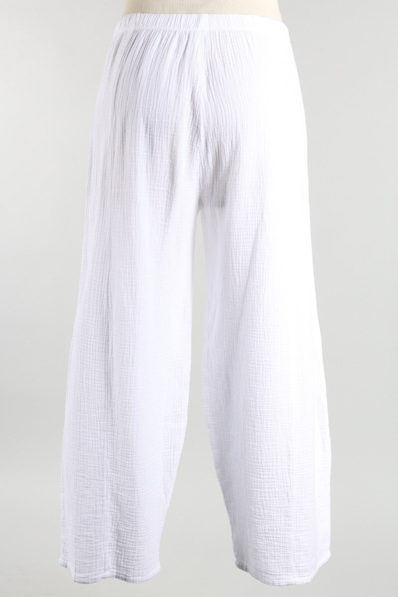 Gauze Lantern Pant - White