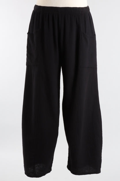 Gauze Lantern Pant Plus- Black