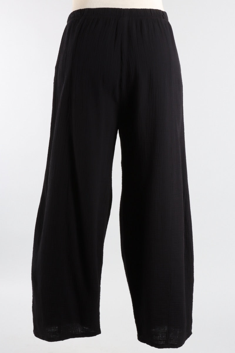 Gauze Lantern Pant Plus- Black