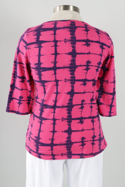3/4 Sleeve Boatneck - Roja Waterway Print
