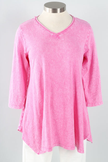 Elbow Sleeve A-Line Tunic Plus - Pink