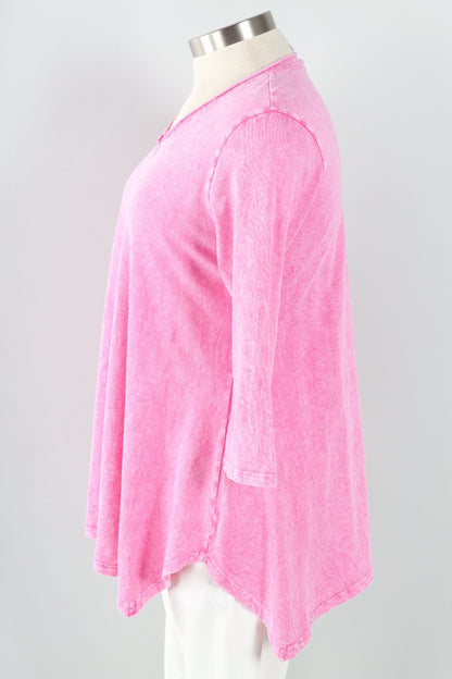 Elbow Sleeve A-Line Tunic - Pink
