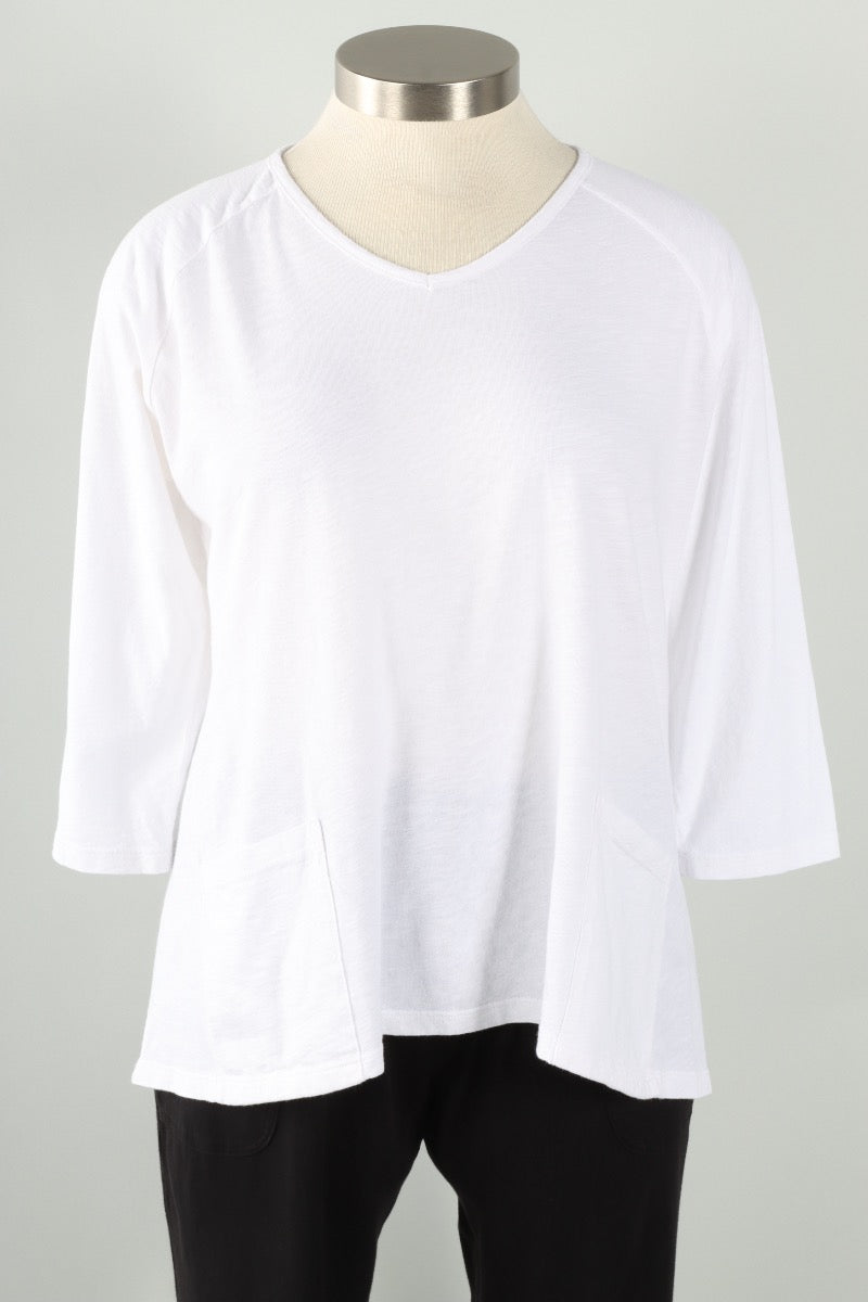 Hi Lo Pocket Tunic - White